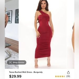 Fashion Nova Burgundy Midi Dress